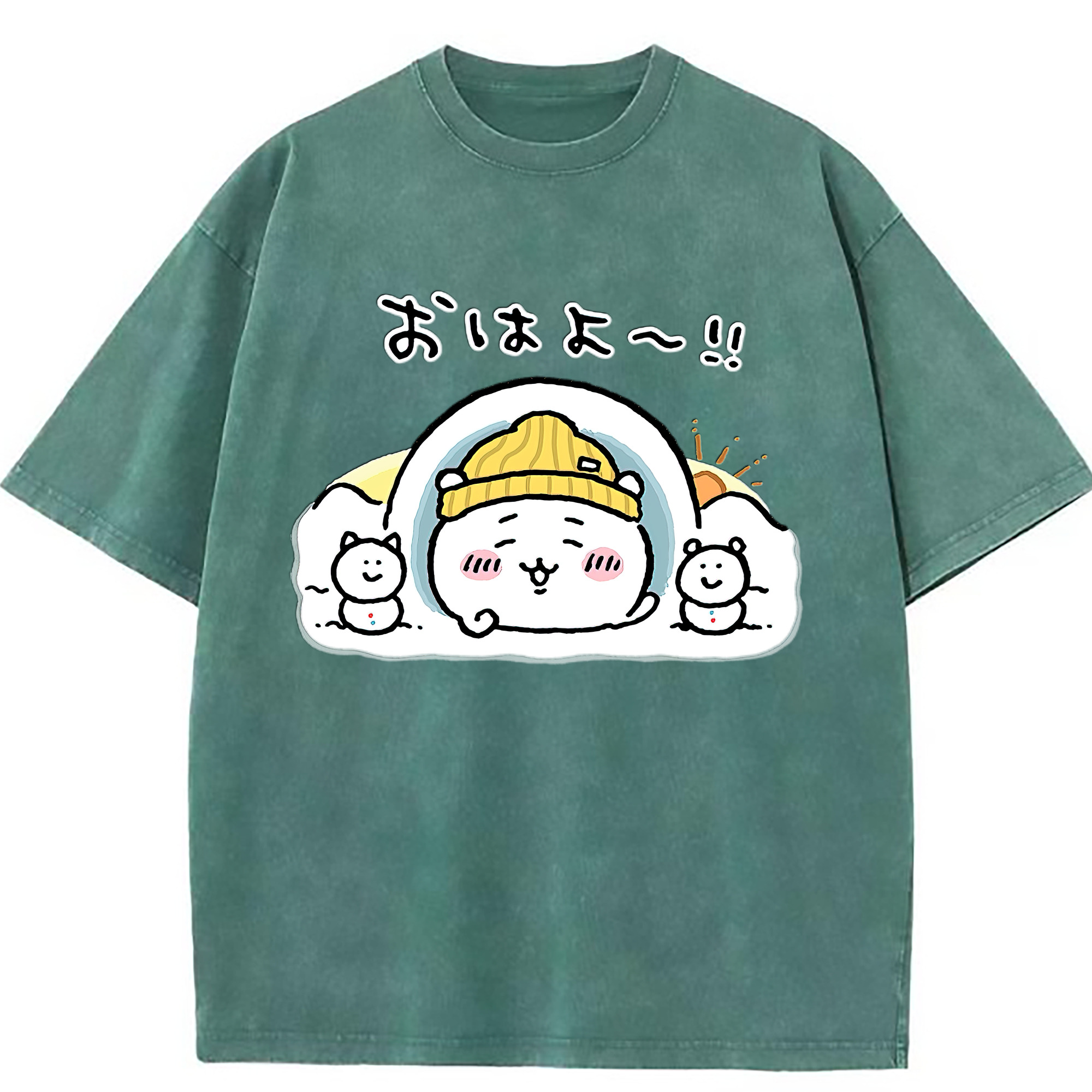 （画像用） ちいかわ ちいかわ Chii-kawa chiikawa 綿100% ヴィンテージ風 半袖Tシャツ（フロントプリント）